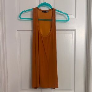 .Tessa 97% SILK Burnt Orange Racerback Tank Top